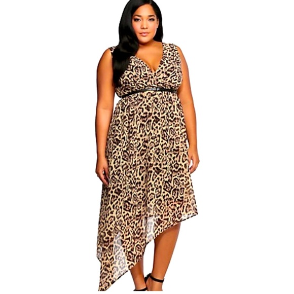 torrid | Dresses | Nwt Torrid Asymmetrical Leopard Chiffon Dress | Poshmark